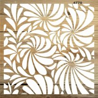 Yapraklı Duvar Deseni - Stencil Boyama Şablonu - 2