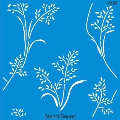 Yapraklı Duvar Deseni - Stencil Boyama Şablonu - 1