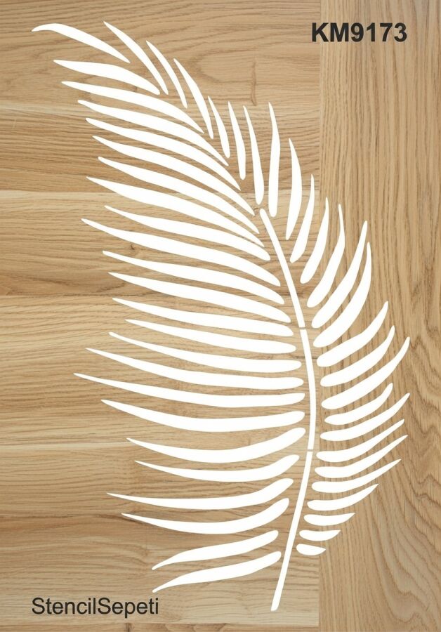 Yapraklı Duvar Deseni - Stencil Boyama Şablonu - 2