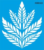 Yapraklı Duvar Deseni Stencil Boyama Şablonu - 1