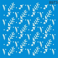 Yapraklı Duvar Deseni - Stencil Şablon - StencilSepeti