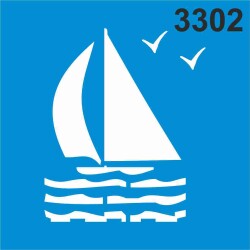 Yelkenli Deseni - Stencil Boyama Şablonu - StencilSepeti