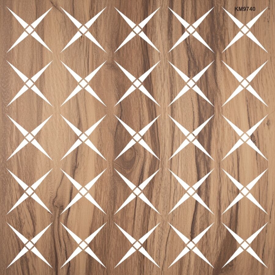 Yıldızlı Geometrik - Stencil Boyama Şablonu - 2