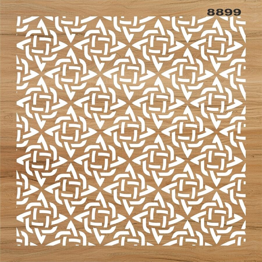 Yıldızlı Hasır Deseni - Stencil Boyama Şablonu - 2