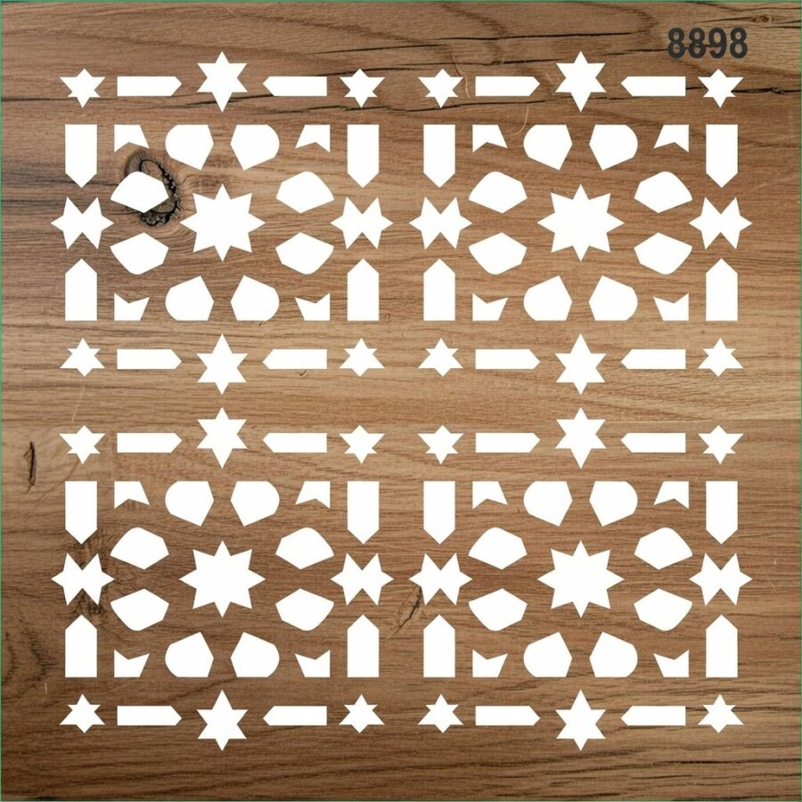 Yıldızlı Kündekari - Stencil Boyama Şablonu - 2