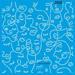 Yüzler - Stencil Boyama Şablonu - StencilSepeti