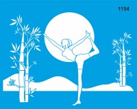 Zen Bahçesinde Yoga - StencilSepeti