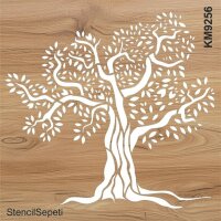 Zeytin Ağacı - Stencil Boyama Şablonu - 2