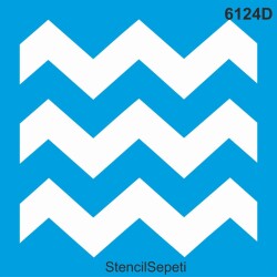 Zik Zak Duvar Deseni - Stencil Şablon Desen (Üçlü) - StencilSepeti
