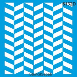 Zik Zak Duvar Deseni - Stencil Şablon - StencilSepeti